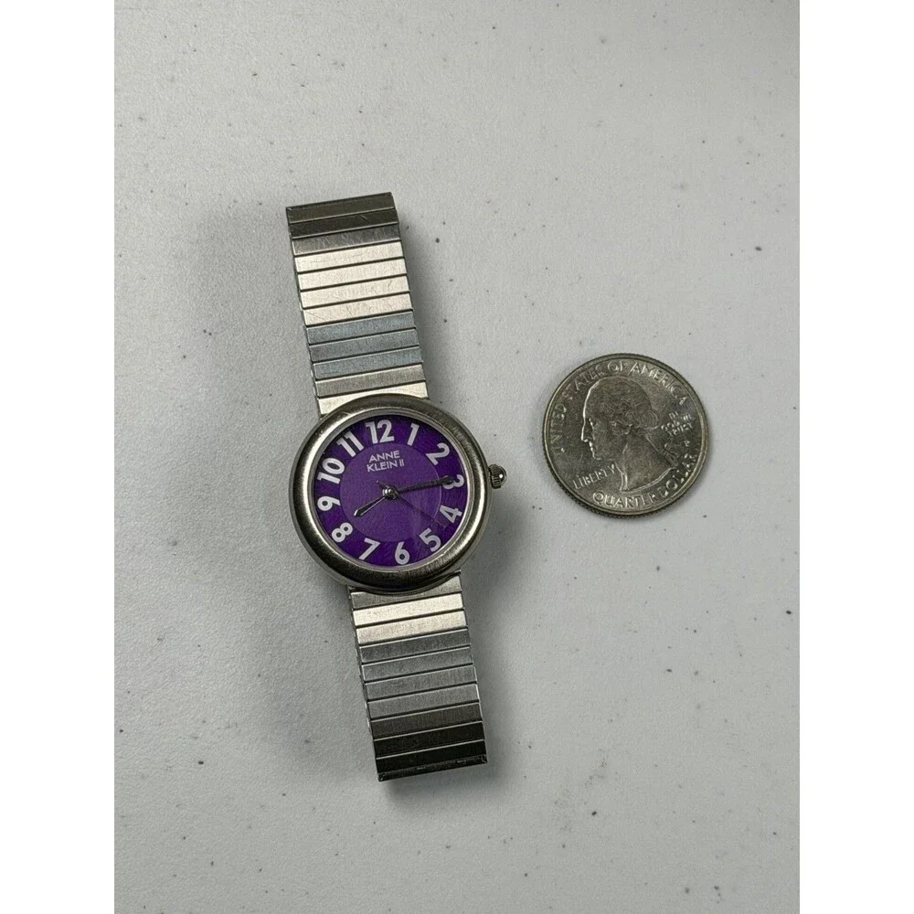 Anne Klein II Women’s Quartz Watch Purple Dial Expansion Band 28.5mm
